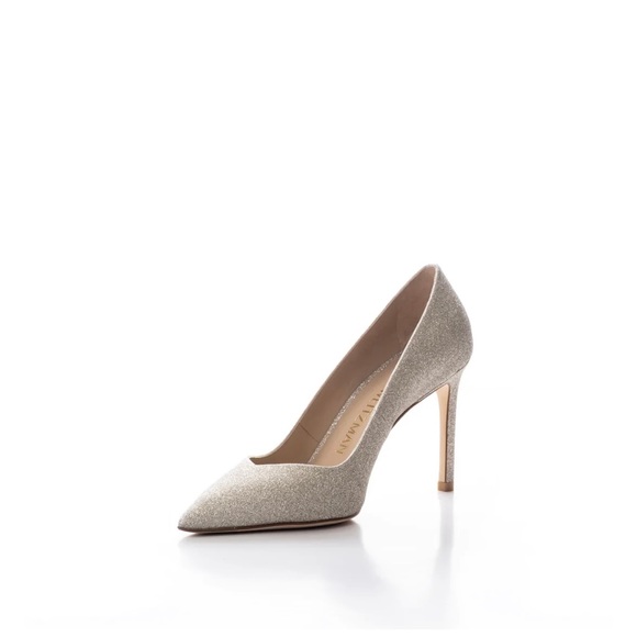 NWT Stuart Weitzman Anny Platino Glitter (refinished) - Picture 4 of 12